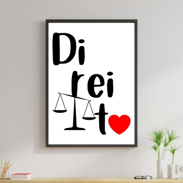 Quadro Profissões - Direito 45x34cm - Com Vidro Moldura:madei