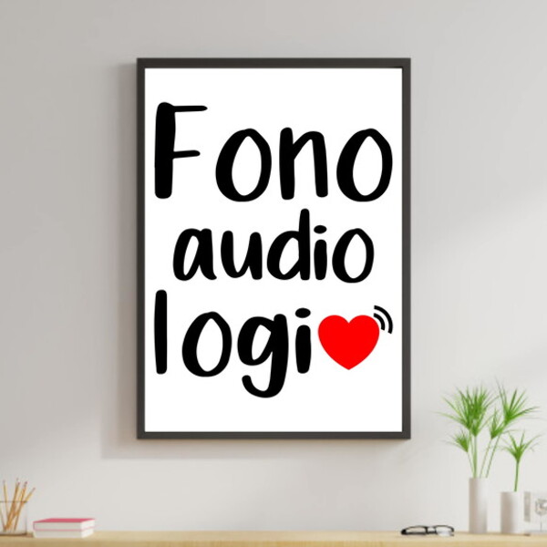 Quadro Profissões - Fonoaudiologia 33x24cm - Com Vidro Moldur