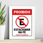 Quadro Proibido Estacionar Na Fé 33x24cm Moldura:madeira Preta