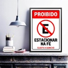 Quadro Proibido Estacionar Na Fé 45x34cm Moldura:madeira Bran