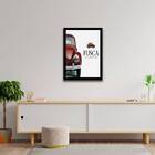 Quadro Propaganda Fusca Vintage 45x34cm - Com Vidro Moldura:m