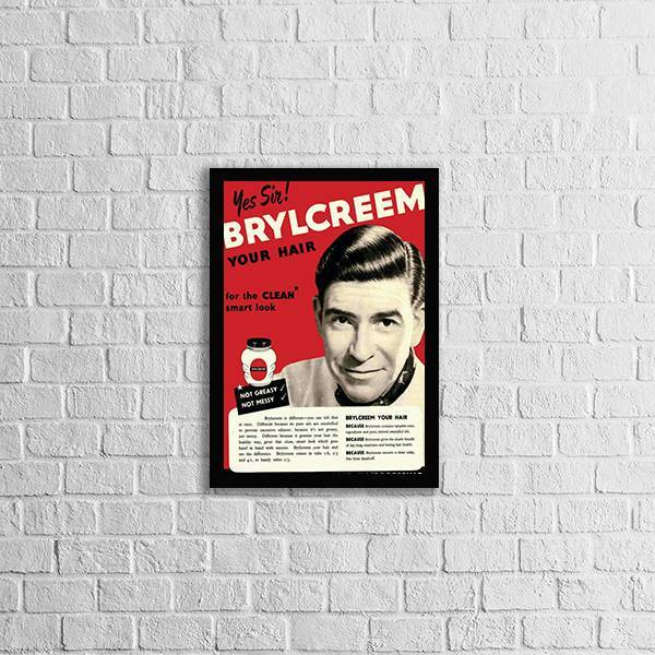 Quadro Propaganda Pomada De Cabelo 24x18cm Moldura:madeira Pr