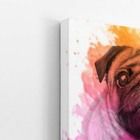 Quadro Pug Cachorro Cão Tinta Aquarela Canvas 30x40cm