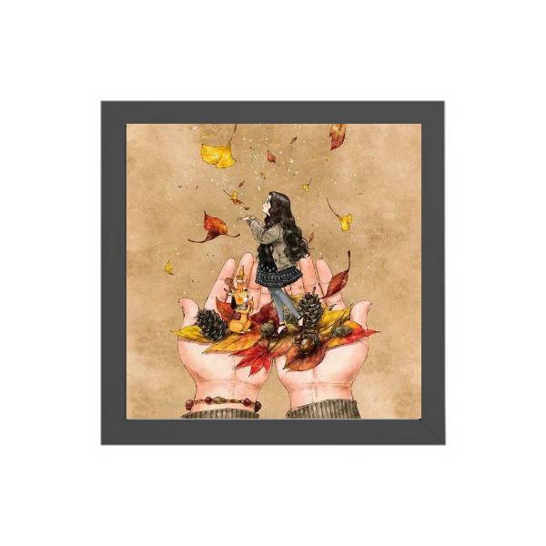 Quadro Quadrado A Menina E O Vento 20x20cm Moldura:madeira Pr