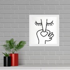 Quadro Quadrado Banheiro Minimalista - 33x33cm - Com Vidro  M