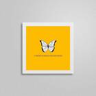 Quadro Quadrado Borboleta Universo 20x20cm Moldura:madeira Pr