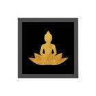 Quadro Quadrado Buda Flor De Lotus 20x20cm Moldura:madeira Br