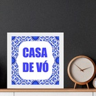 Quadro Quadrado Casa De Vó - 33x33cm - Com Vidro  Moldura Bra