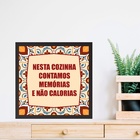 Quadro Quadrado Cozinha Memórias - 33x33cm - Com Vidro  Moldu