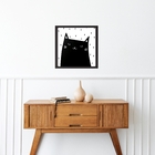 Quadro Quadrado Gatinho Escandinavo - 33x33cm - Com Vidro Mol