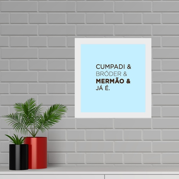 Quadro Quadrado Gírias Carioca - 33x33cm Moldura Branca