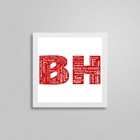 Quadro Quadrado Gírias De Bh 33x24cm Moldura:madeira Branca