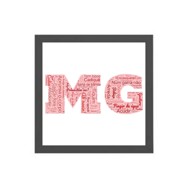 Quadro Quadrado Gírias De Mg 33x24cm Moldura:madeira Preta