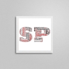 Quadro Quadrado Gírias De São Paulo 45x34cm Moldura:madeira B