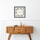 Quadro Quadrado Home Sweet Home Cinza - 33x33cm - Com Vidro