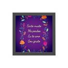 Quadro Quadrado Hooponopono 20x20cm Moldura:madeira Branca