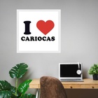 Quadro Quadrado I Love Cariocas - 33x33cm Moldura Branca