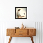 Quadro Quadrado Jesus E Espírito Santo - 33x33cm - Com Vidro