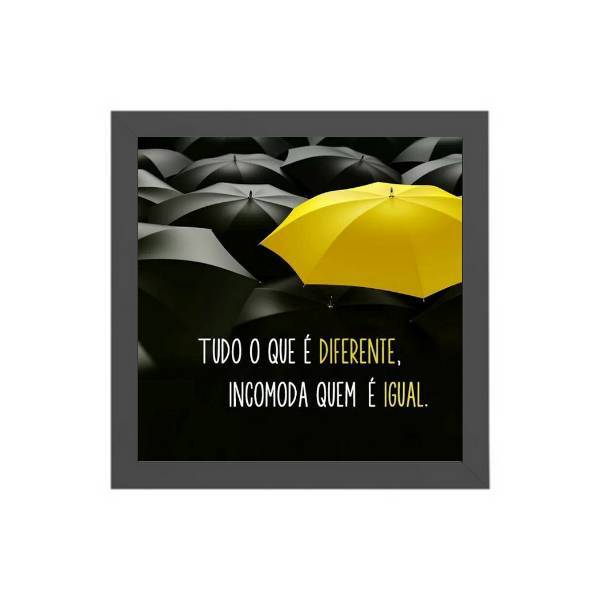 Quadro Quadrado O Diferente Incomoda 20x20cm Moldura:madeira