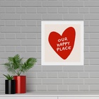 Quadro Quadrado Our Happy Place - 33x33cm Moldura Preta