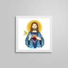 Quadro Quadrado Sagrado Coração De Jesus 20x20cm Moldura:made