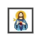 Quadro Quadrado Sagrado Coração De Jesus 20x20cm Moldura:made