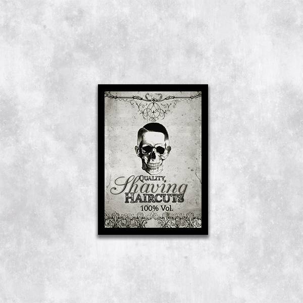 Quadro Quality Shaving Haircuts 45x34cm - Com Vidro Moldura:m