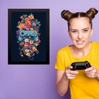 Quadro Quarto Adolescente Menina Gamer 33x24cm Moldura Preta