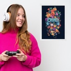 Quadro Quarto Adolescente Menina Gamer 45x34cm - Com Vidro Mo