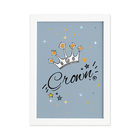 Quadro Quarto Bebê Pequeno Príncipe Coroa Moldura Branca