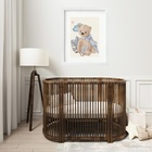 Quadro Quarto Bebê Retrô Urso Azul- 60x48cm Moldura Branca