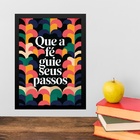 Quadro Que A Fé Guie Teus Passos 45x34cm - Com Vidro Moldura