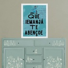 Quadro Que Iemanjá Te Abençoe 45x34cm Moldura Preta