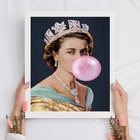 Quadro Queen Elizabeth With Bubblegum 24x18cm - Com Vidro Mol
