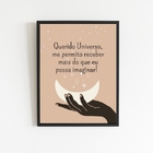 Quadro Querido Universo Me Permito Receber 33x24cm Moldura:ma