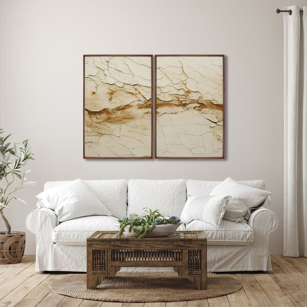 Quadro Rachaduras No Solo Decorativo Com 2 Telas De Parede Pa