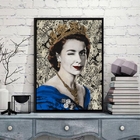 Quadro Rainha Elizabeth Pop Arte 24x18cm - Com Vidro Moldura: