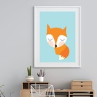Quadro Raposa Baby - 60x48cm Moldura:madeira Branca