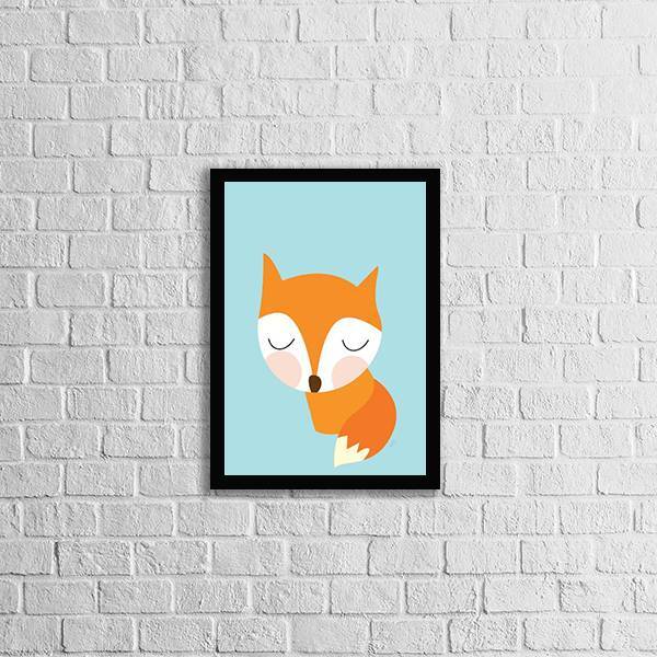 Quadro Raposinha Baby 45x34cm - Com Vidro Moldura:madeira Bra
