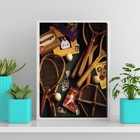 Quadro Raquetes Tênis Vintage 24x18cm - Com Vidro Moldura:mad
