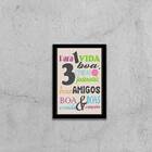 Quadro Receita Para Uma Vida Boa 24x18cm Moldura:madeira Preta