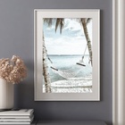 Quadro Rede Na Praia - 60x48cm Moldura Branca