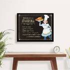 Quadro Regras Da Cozinha 24x18cm - Com Vidro Moldura:madeira