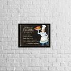 Quadro Regras Da Cozinha 24x18cm Moldura:madeira Preta