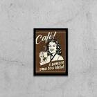 Quadro Retrô Café 33x24cm - Com Vidro Moldura:madeira Preta