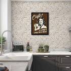 Quadro Retrô Café 33x24cm - Com Vidro Moldura:madeira Preta