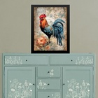 Quadro Retrô Cozinha - Galo Country 33x24cm Moldura Preta