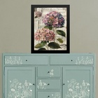 Quadro Retrô Flores Hortências 45x34cm - Com Vidro Moldura Br