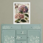 Quadro Retrô Flores Hortências 45x34cm Moldura Preta