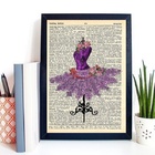 Quadro Retrô Manequim Costura Vestido Flores 45x34cm Moldura: